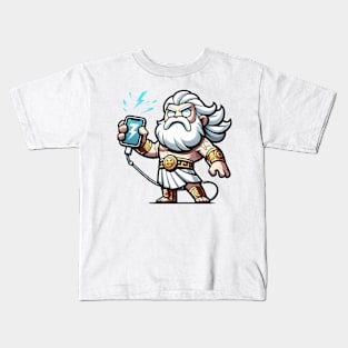 Zeus Charging a Phone Kids T-Shirt